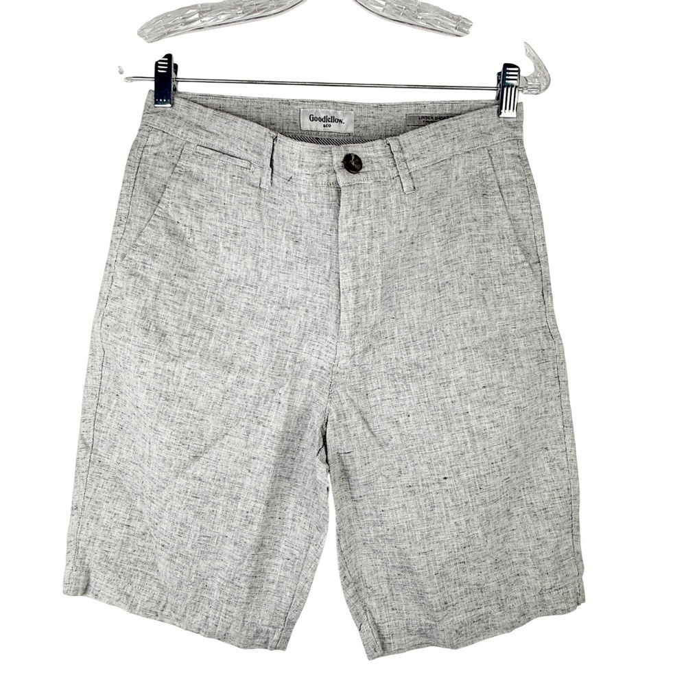 Goodfellow & Co Linden Shorts Mens 28 Grey Linen Cotton Blend 9 Inseam Casual